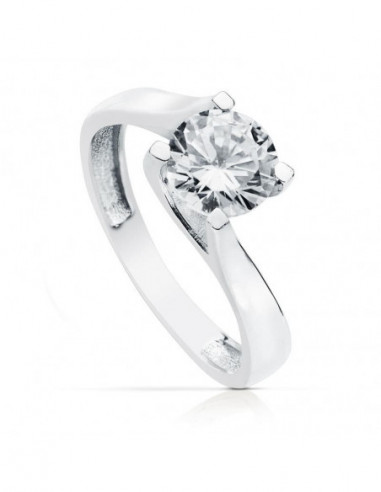 18K SOLITARIO ORO BLANCO 7 MM