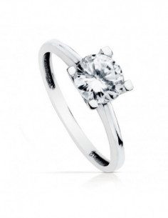 18K SOLITARIO ORO BLANCO 7 MM 2