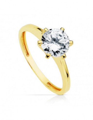 18K SOLITARIO ORO AMARILLO 7 MM