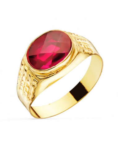 18K SELLO ORO AMARILLO CABALLERO CON...