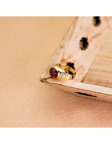 18K SELLO ORO AMARILLO CABALLERO CON...