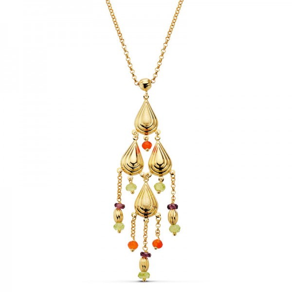 18K GARGANTILLA PIEDRAS 42CM