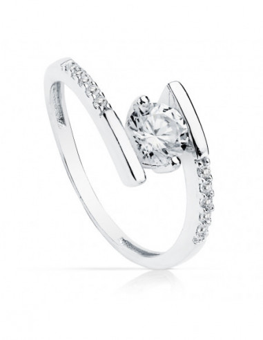 18K SOLITARIO ORO BLANCO CIRCONITA...
