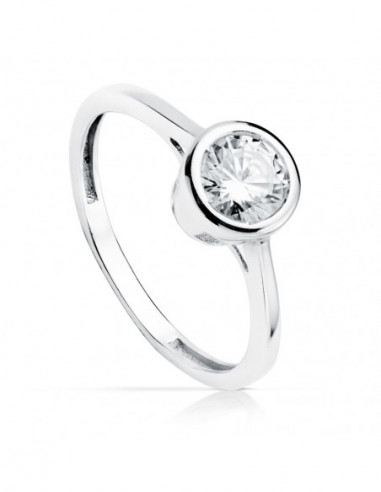 18K SOLITARIO ORO BLANCO CIRCONITA...