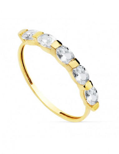 18K SORTIJA ORO AMARILLO 5 PIEDRAS...