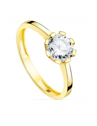 18K SOLITARIO ORO AMARILLO CIRCONITA...