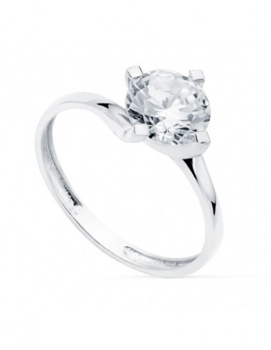 18K SOLITARIO ORO BLANCO CIRCONITA 7 MM