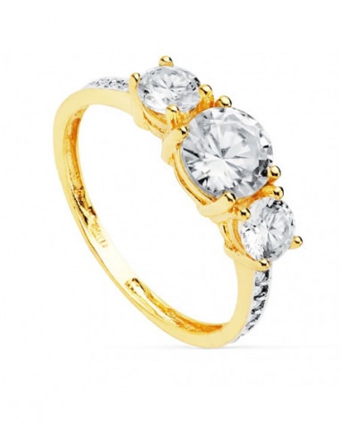 18K SORTIJA TRESILLO ORO AMARILLO...