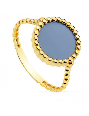 18K SORTIJA GALLONES LAPIZLAZULI 10 MM