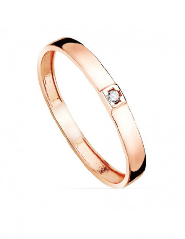18K SORTIJA ORO ROSA BRILLO 1...