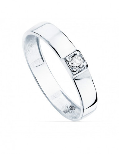 18K SORTIJA ORO BLANCO BRILLO 1...