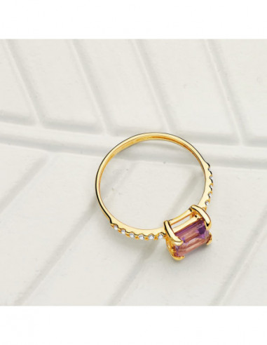 18K SORTIJA ORO AMARILLO CIRCONITAS Y...