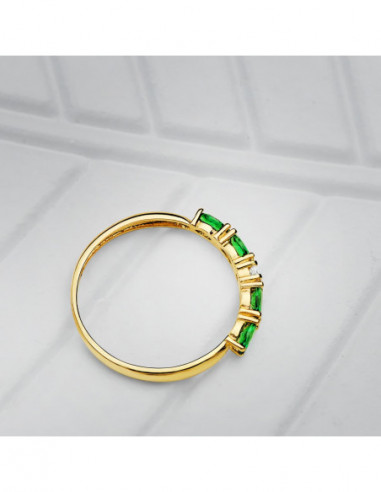 18K SORTIJA ORO AMARILLO 4 CIRCONITAS...