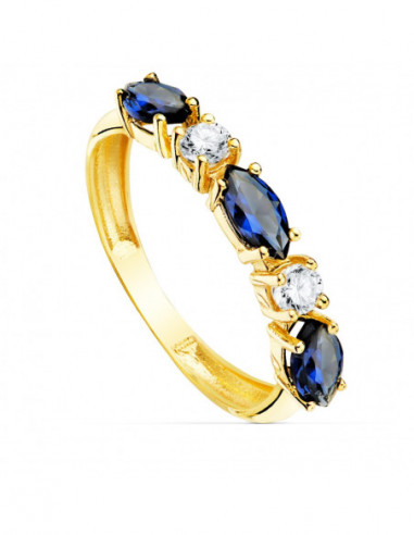 18K SORTIJA ORO AMARILLO 3 CIRCONITAS...