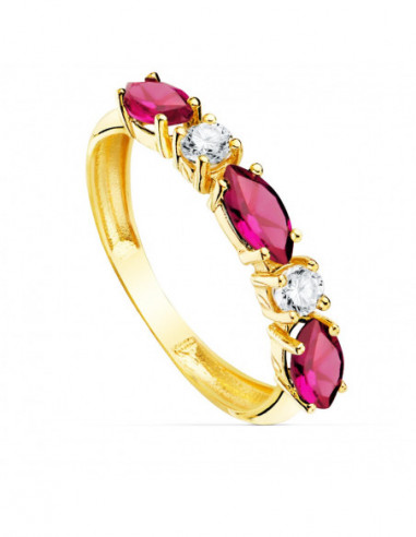 18K SORTIJA ORO AMARILLO 3 CIRCONITAS...