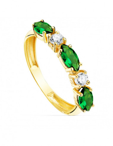 18K SORTIJA ORO AMARILLO 3 CIRCONITAS...