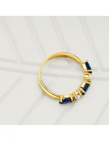 18K SORTIJA ORO AMARILLO 3 CIRCONITAS...