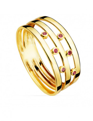 18K SORTIJA ORO AMARILLO BANDAS...