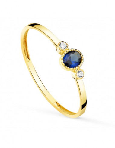 18K SORTIJA ORO AMARILLO PIEDRA AZUL...