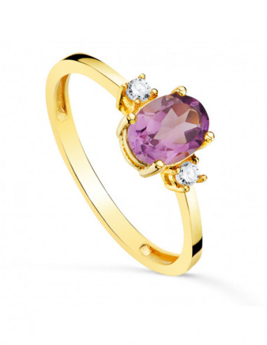 18K SORTIJA ORO AMARILLO PIEDRA...