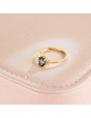 18K SORTIJA ORO AMARILLO PIEDRA AZUL...