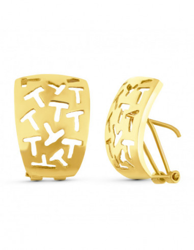 18K PENDIENTES CALADOS 19X14 MM