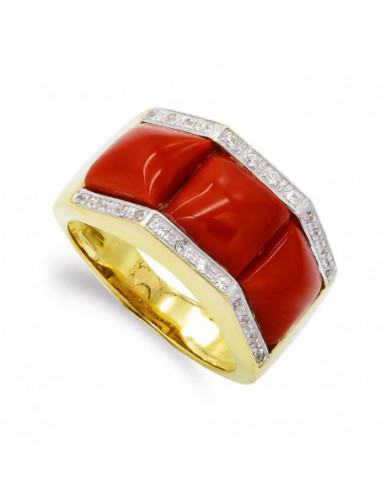 18K SORTIJA ORO AMARILLO CORAL FINO...