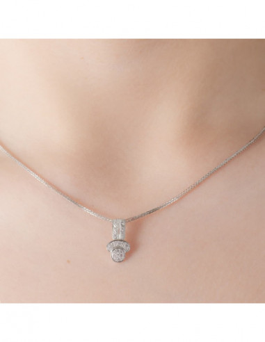 18K GARGANTILLA ORO BLANCO Y CIRCONITAS