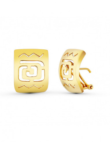 18K PENDIENTES CALADOS 20X15 MM