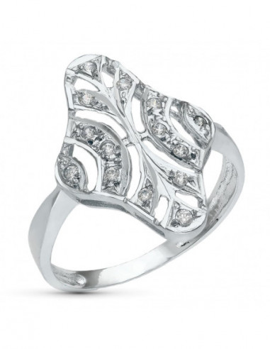 18K SORTIJA ORO BLANCO CON CIRCONITAS...