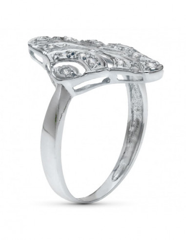 18K SORTIJA ORO BLANCO CON CIRCONITAS...