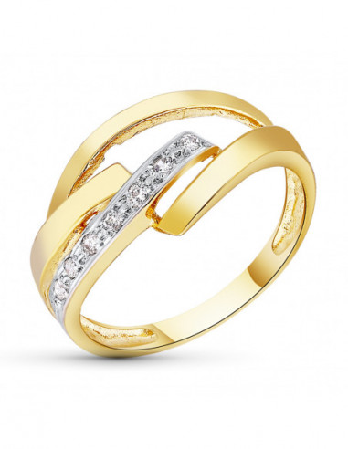 18K SORTIJA BICOLOR CIRCONITAS