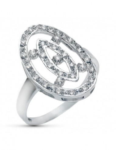 18K SORTIJA ORO BLANCO LANZADERA CON...