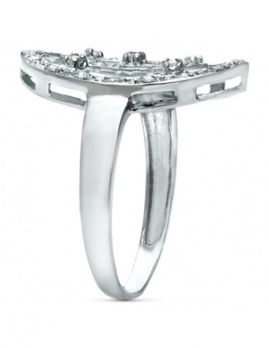 18K SORTIJA ORO BLANCO LANZADERA CON...