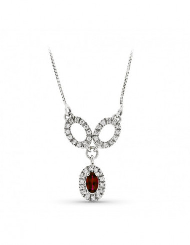 18K GARGANTILLA ORO BLANCO CIRCULOS...