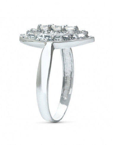 18K SORTIJA ORO BLANCO Y CIRCONITAS