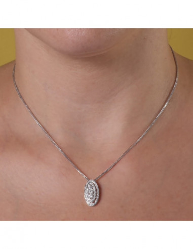 18K GARGANTILLA ORO BLANCO Y CIRCONITAS