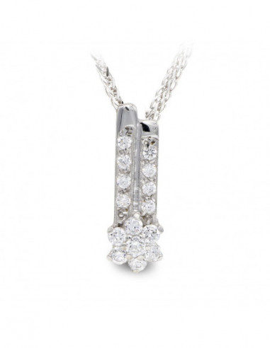 18K GARGANTILLA ORO BLANCO Y CIRCONITAS