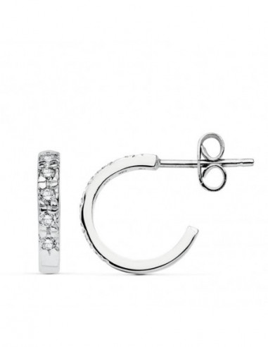 18K AROS ORO BLANCO CIRCONITAS 12X2 MM