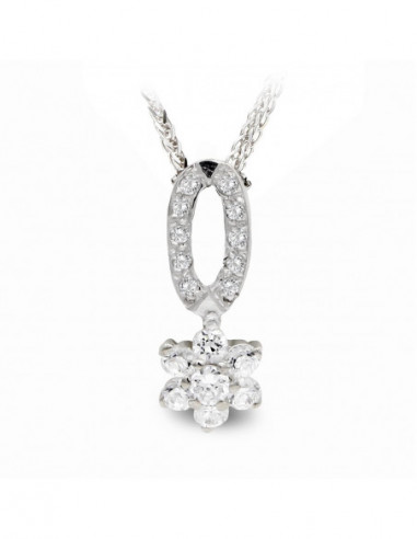 18KGARGANTILLA ORO BLANCO Y CIRCONITAS