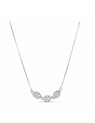 18K GARGANTILLA ORO BLANCO Y CIRCONITAS