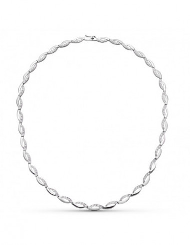 18K GARGANTILLA ORO BLANCO Y CIRCONITAS