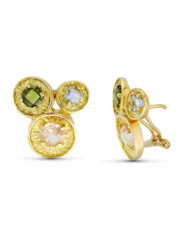 18K PENDIENTES ORO AMARILLO PIEDRA...