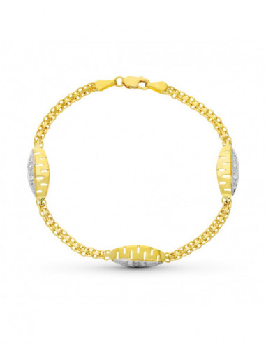 18K PULSERA ORO BICOLOR CIRCONITAS...