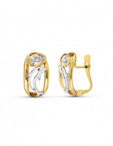 18K PENDIENTES ORO AMARILLO CIRCONITA...