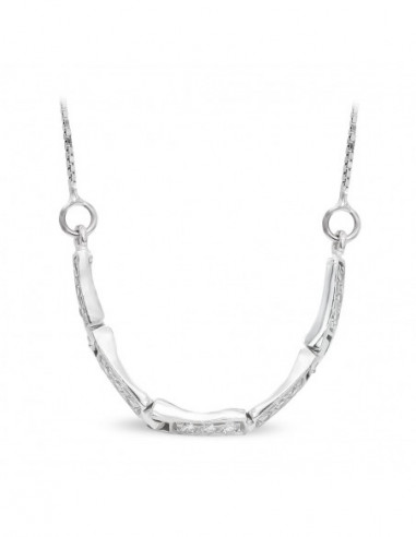 18K GARGANTILLA ORO BLANCO Y CIRCONITAS