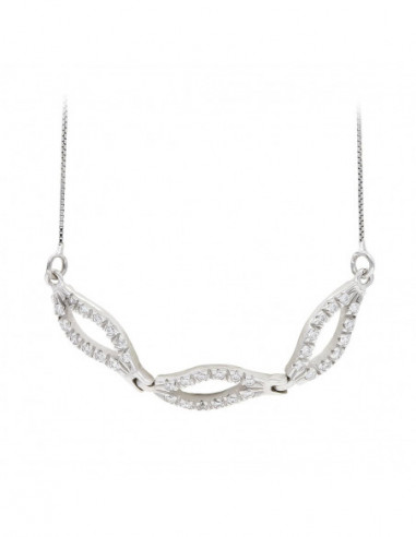 18K GARGANTILLA ORO BLANCO Y CIRCONITAS