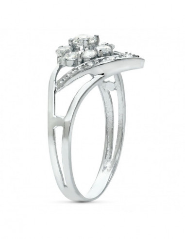 18K SORTIJA ORO BLANCO JUEGO NOVIA...