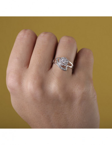 18K SORTIJA ORO BLANCO JUEGO NOVIA...