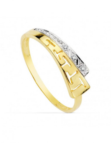 18K SORTIJA BICOLOR CIRCONITAS